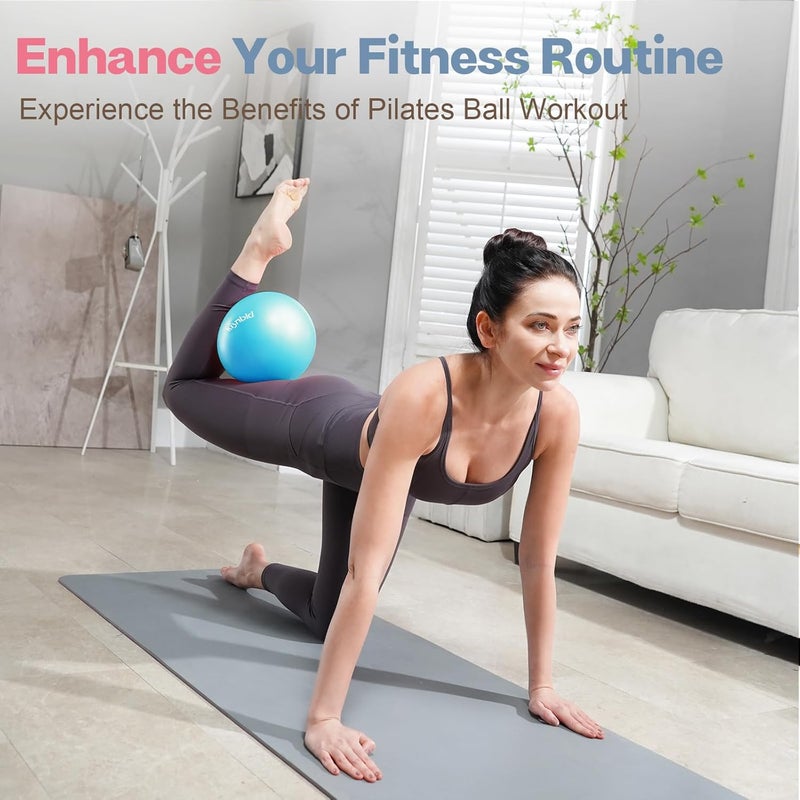 kisnbld Small Exercise Ball, 9 Inch Mini Pilates Ball, Anti Burst and Slip Resistant Mini Yoga Ball for Stability, Fitness, Physical Therapy, Stretching & Core Strength Workout at Home Gym & Office - Image 4